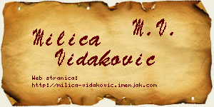 Milica Vidaković vizit kartica